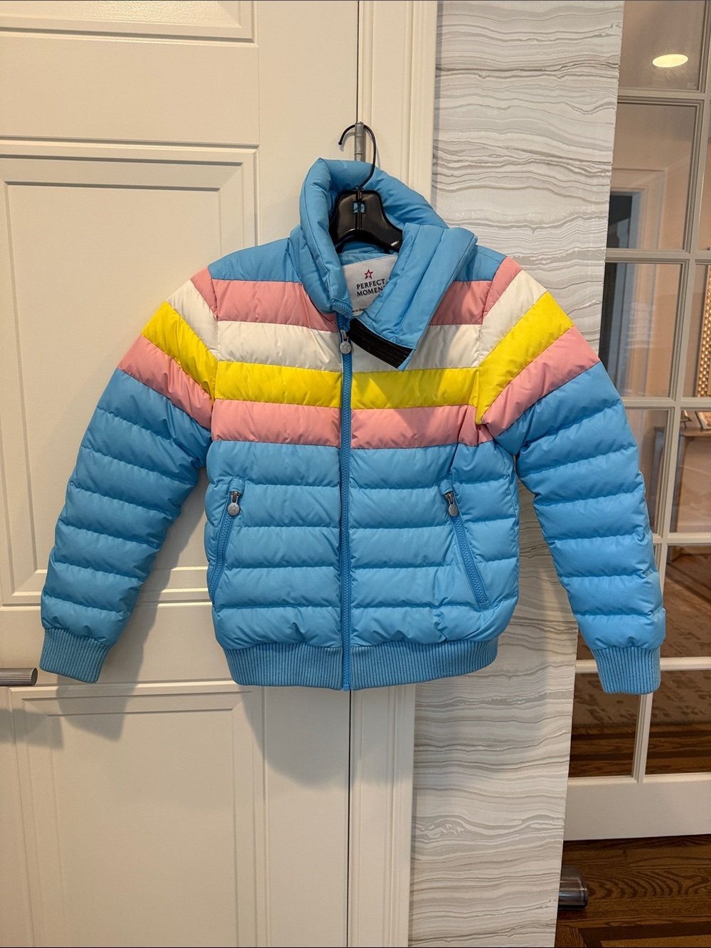 Perfect Moment Kids Blue Striped Puffer Jacket